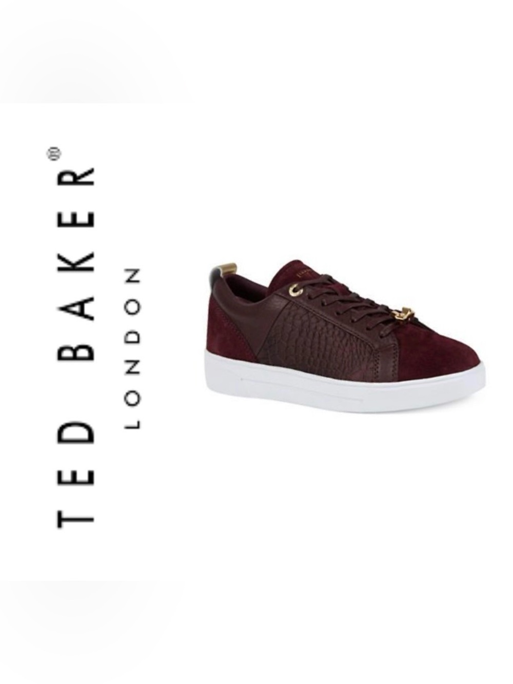 Ted Baker of London Kulei burgundy mixed media leather sneakers